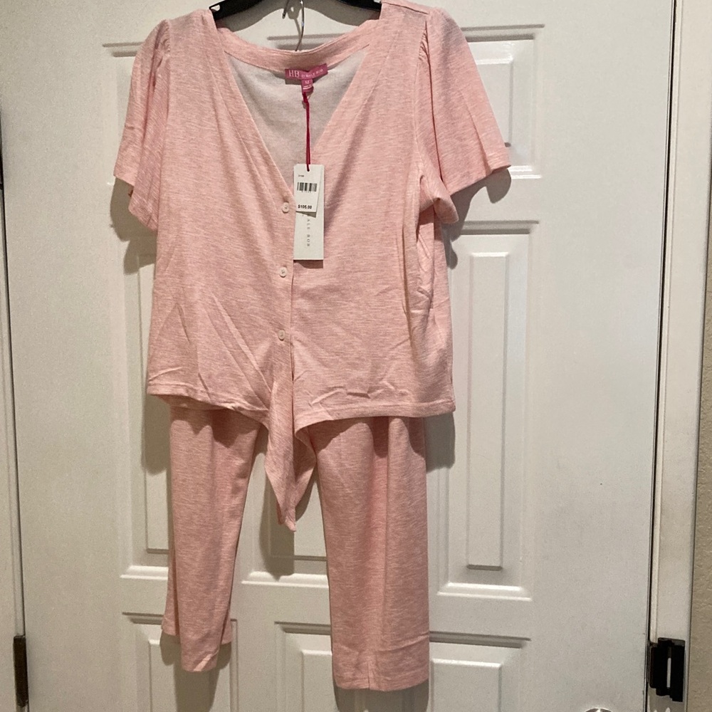 Hale Bob Pink Pajama Set Soft Knit Intimates